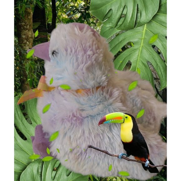 GOFFA Easter Chirping White Baby Bird with Purple Trim & Yellow Paid Bow 6" Toy - Picture 3 of 15